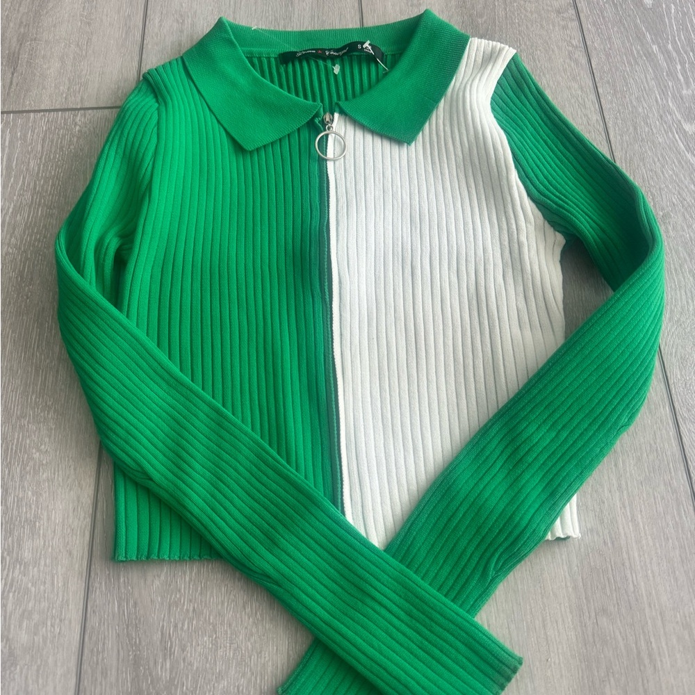 Roma Green Ribbed Sweater